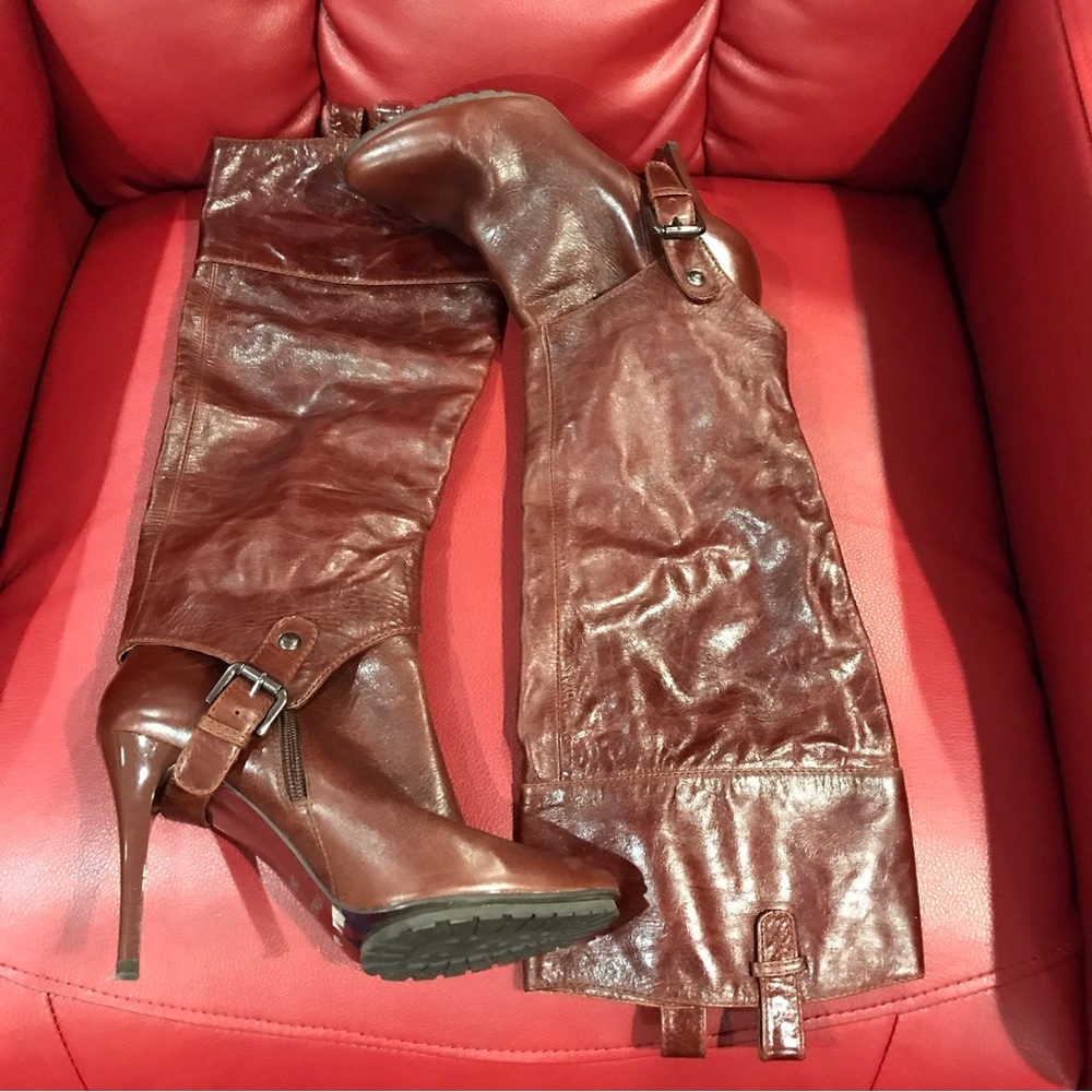 staccato interchangeable 2 In 1 brown leather knee length & Ankle Boots 8.5